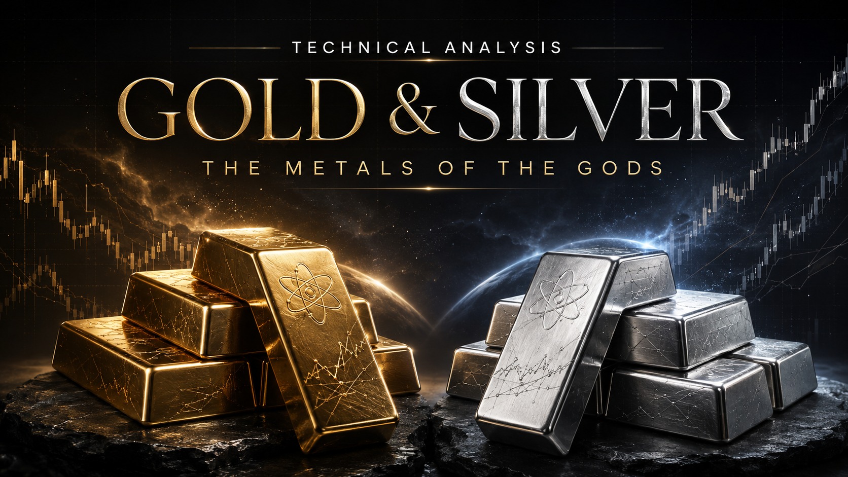 Gold and silver daily supertrend flips, EMA reclaim and trendline tests, August 2026.