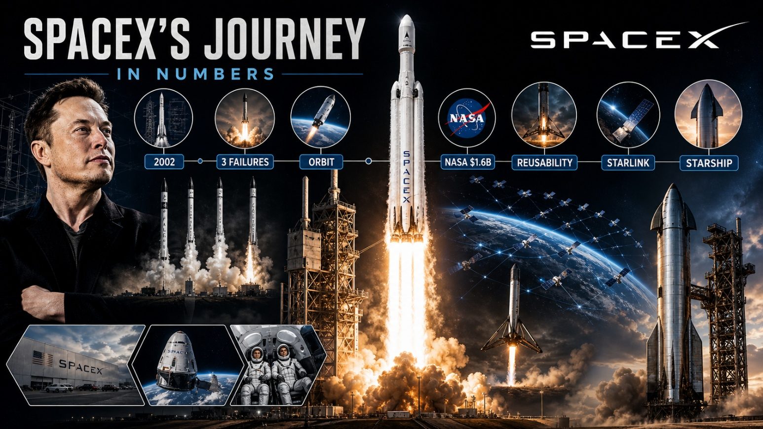SpaceX’s journey, in numbers